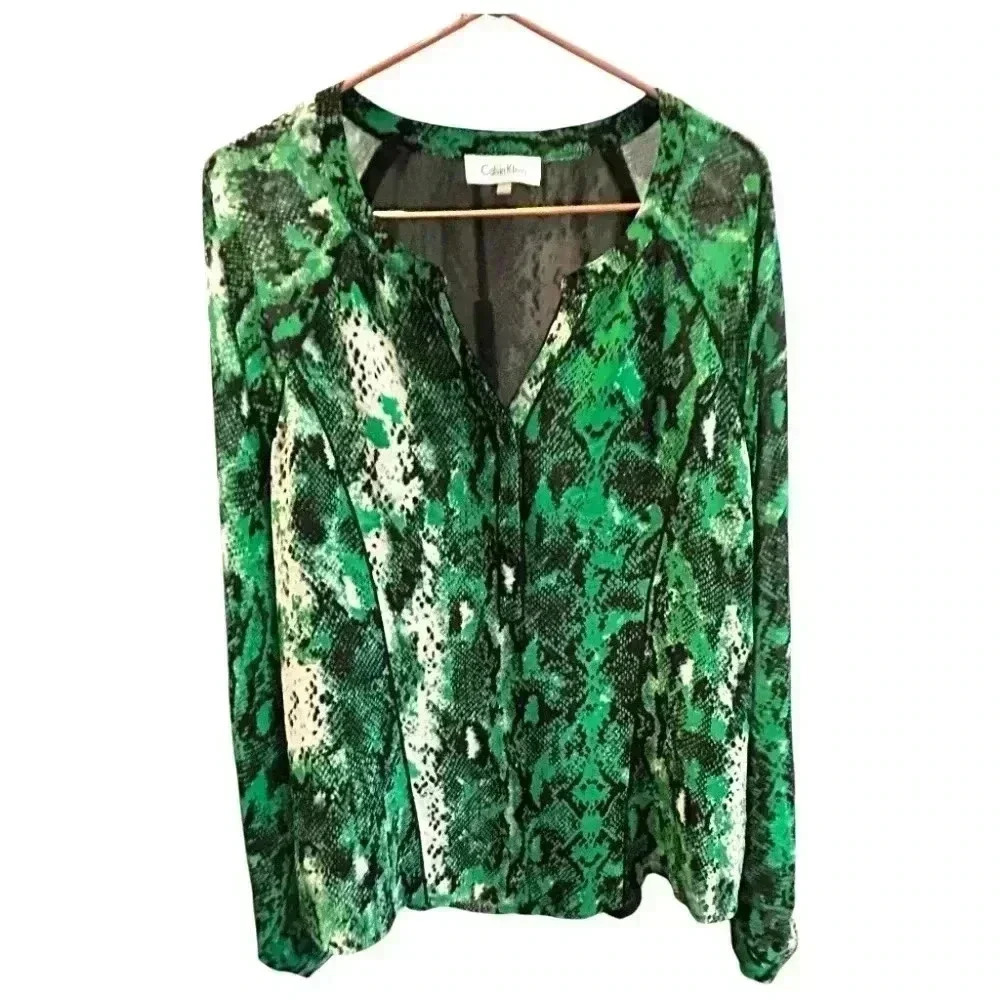 Calvin Klein snake skin blouse Size M